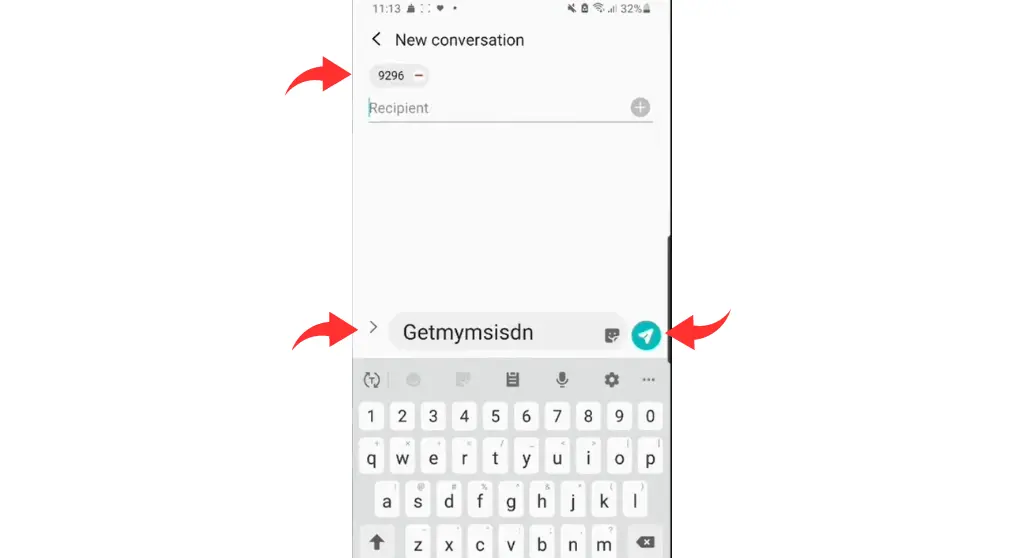 Find DU sim number using SMS code