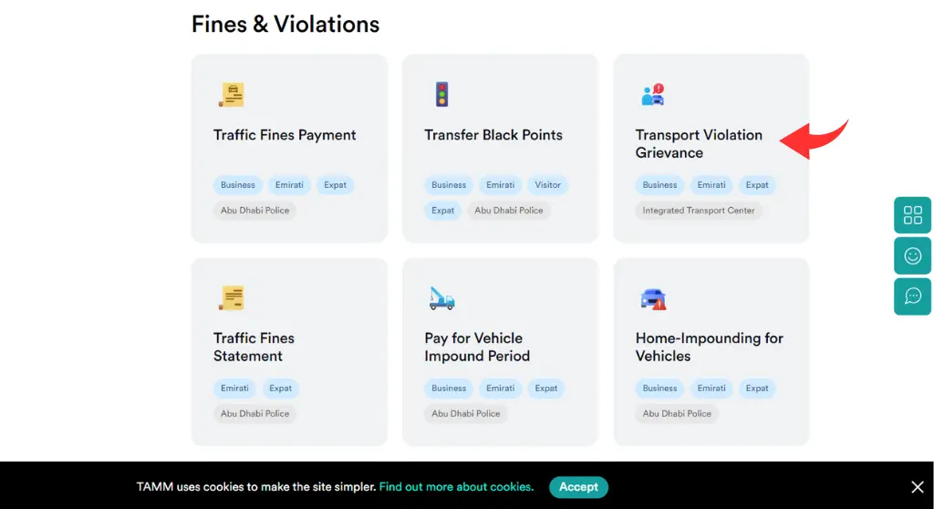 Select Transport Violation Grievance