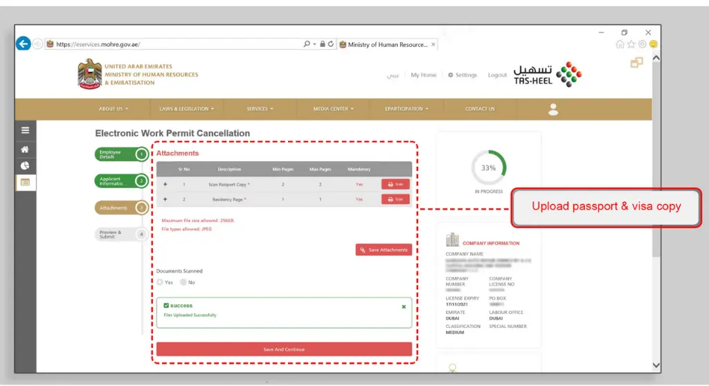 UAE Visa Cancellation Procedure for All Types of Visas in 2025 7 6 Upload passport and visa copies