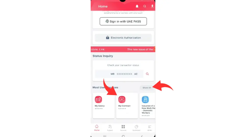 Select the “My Contract” option.