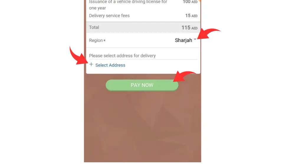 add your address for delivery of driving licence