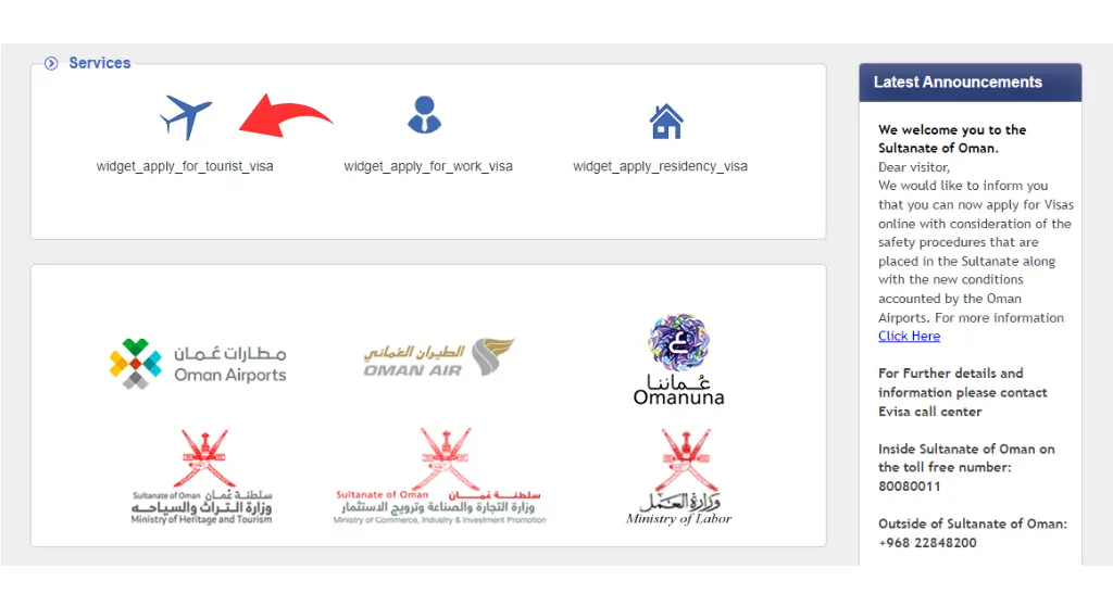 choose Apply for Tourist Visa