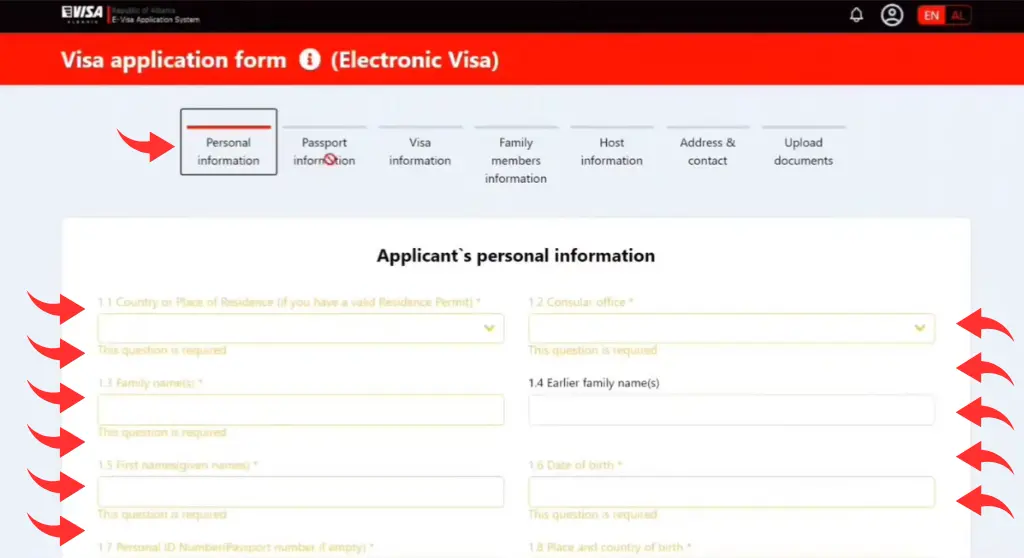 2 Fill in your personal details carefully